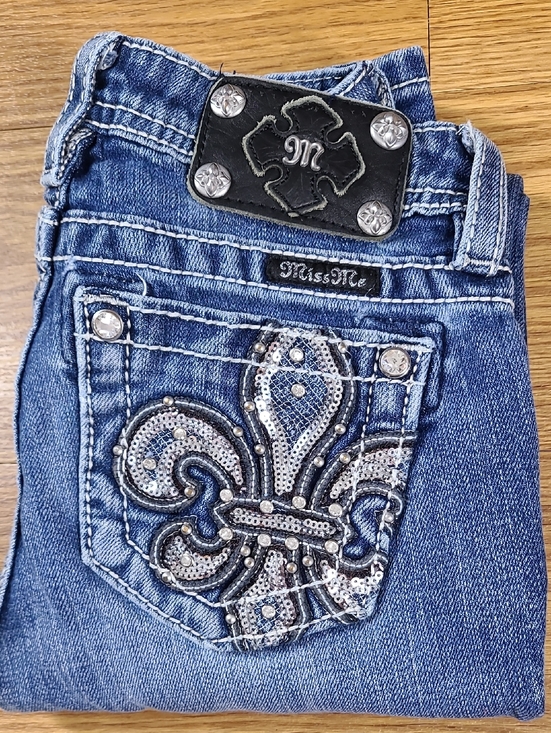 Miss Me Denim - MISS ME VITAGE 10x26 GIRLS JK7066S2 SKINNY, MEDIUM FADED WASH DENIM BLUE JEANS